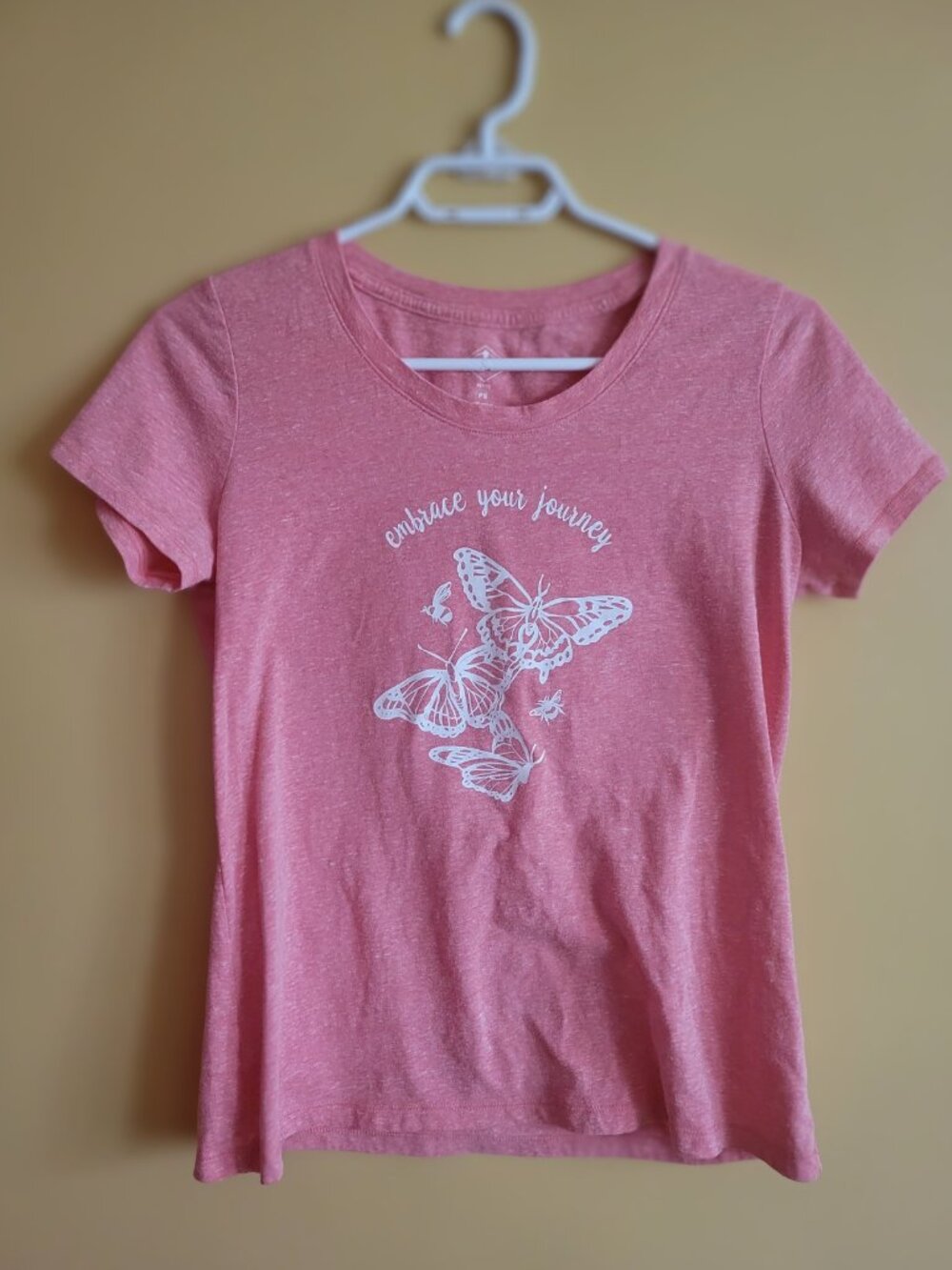 St. John's Bay Salmon Pink Embrace Your Journey Tee - Petite XS